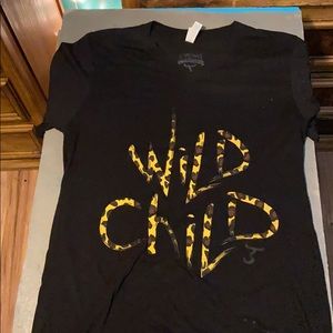 Twisted J leopard wild child t shirt